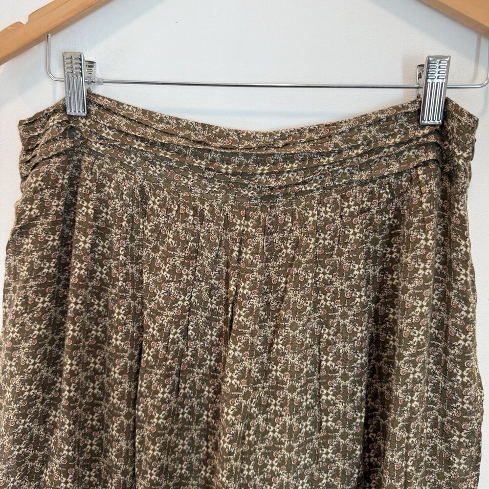 Massimo Dutti Women's Maxi Skirt, Size L  Brown Flowy Long Side Zip Skirt - Picture 4 of 10